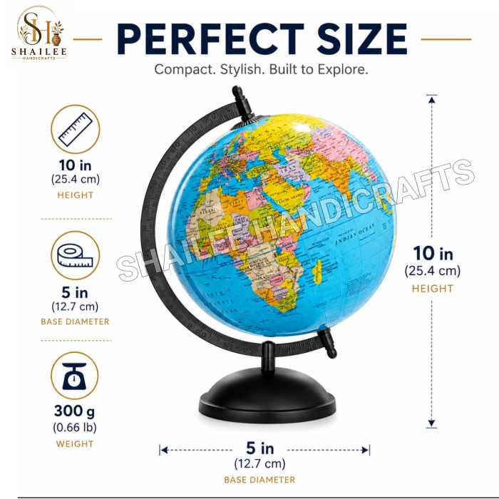 Blue Globe Decor | World Globe for Home, Office & Study Room - Image 2