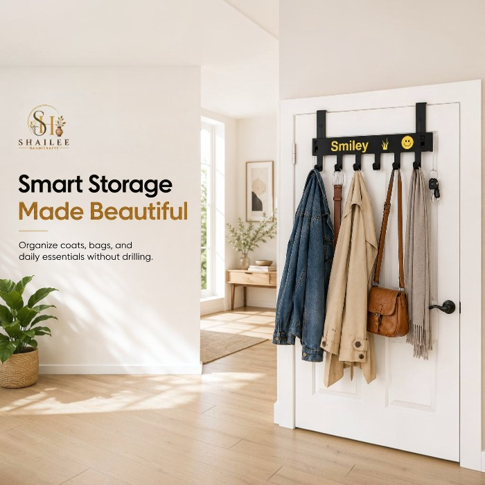 6 Hook Door Hanger for Home Organization