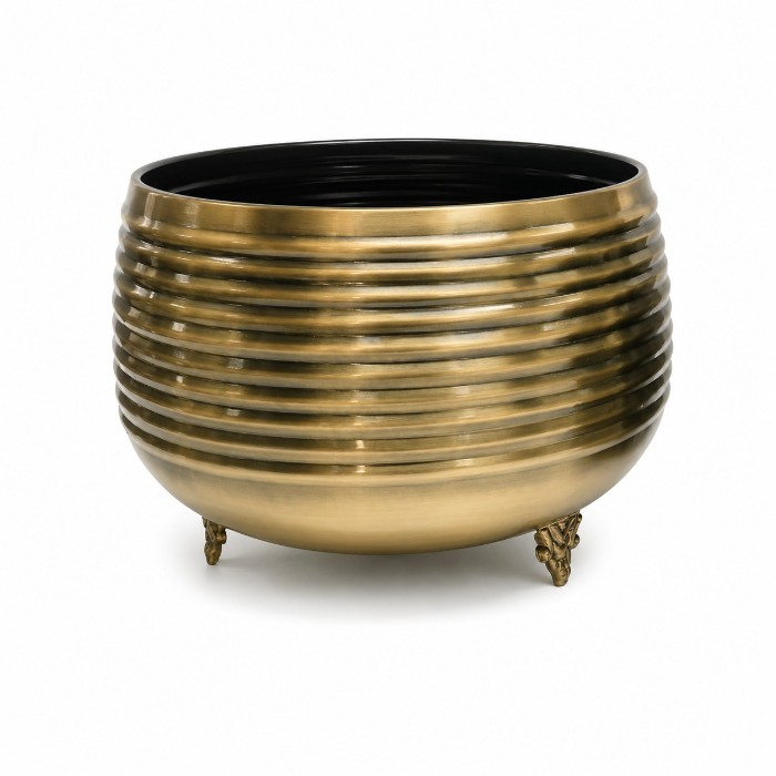 Gold Metal Planter Set of 2 for Home Decor - Image 3